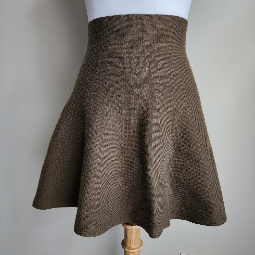 VALLEYGIRL Mini Skirt Womens‎ XS 23" Waist Fit Flare Olive Green Y2K Knit Short